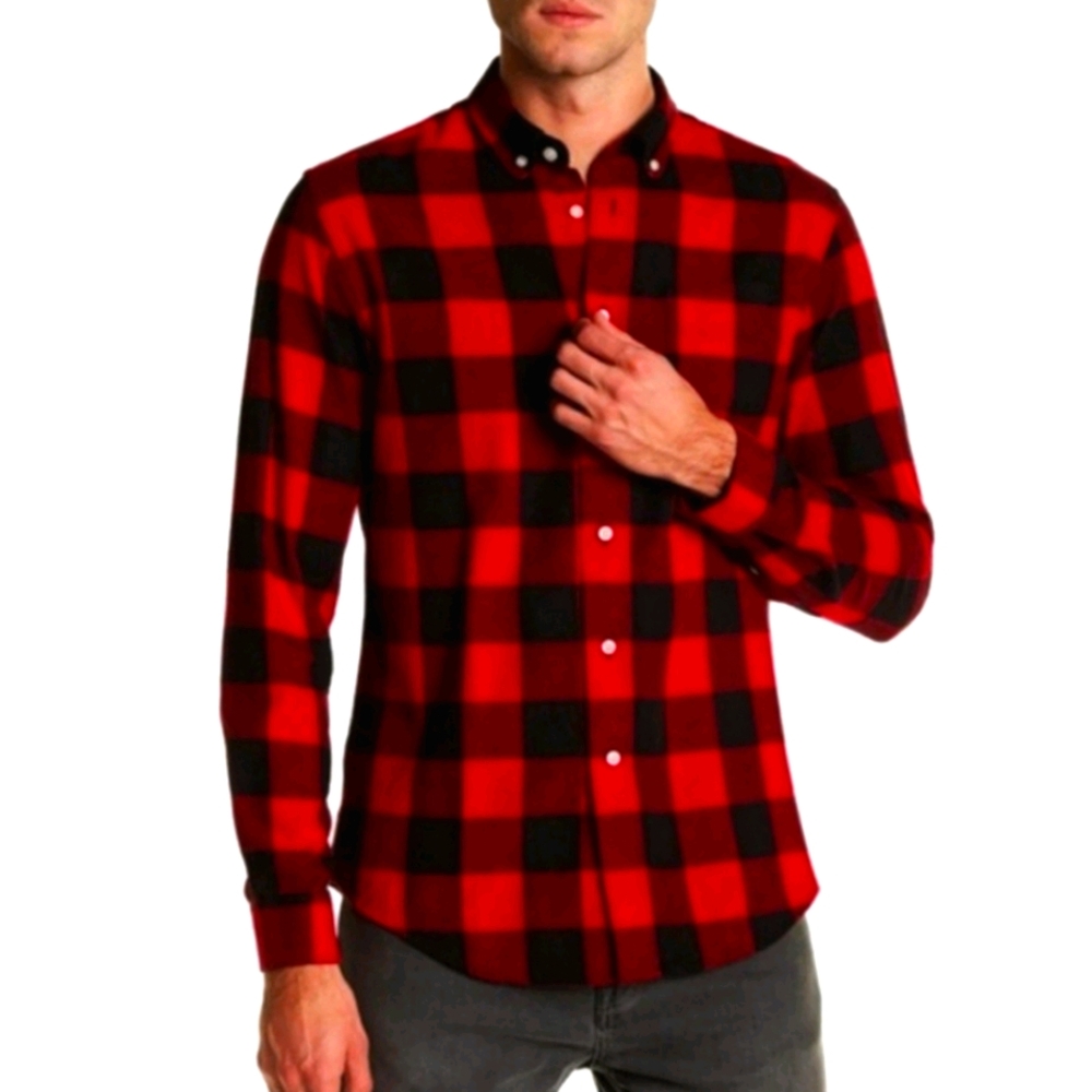Slate & Stone Red Buffalo Plaid Button Down Shirt